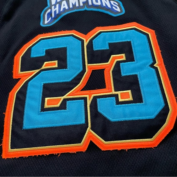 Air Jordan Kids Patch Pack Jersey Black NBA 1990s MJ Streetwear sz L - Picture 10 of 15